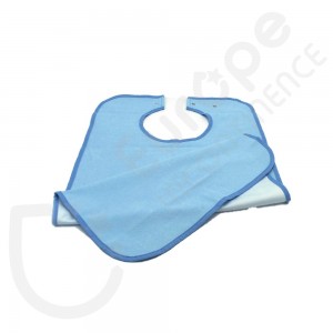 Babero impermeable y lavable en azul