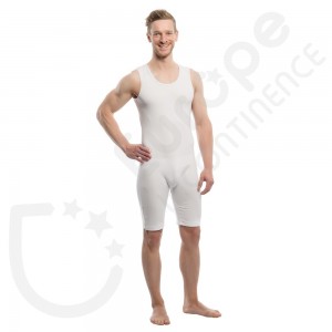 Body bianco Suprima senza maniche zip - LARGE