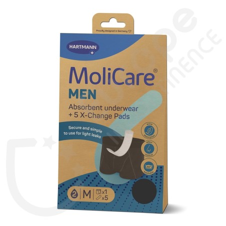 Molicare Men Lavabile Mutandina Assorbente 2 Gocce + 5 Protezioni - MEDIUM