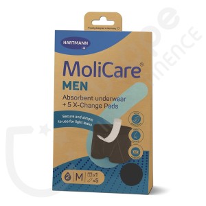 Molicare Men Lavável Roupa Interior Absorvente 2 Gotas + 5 Protecções - MEDIUM