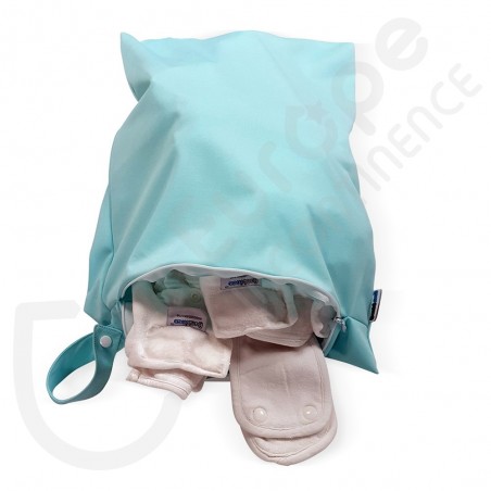 Bolsa impermeable y antiolor para pañales lavables en color menta de Bambinex